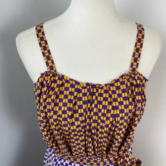 Marni Purple and Orange Checkered Blouse - Picture 3 of 10